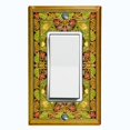 thumbnail image 1 of Metal Light Switch Plate Cover Elegant Victorian Floral Leaf Butterfly Frame Green FRA065, 1 of 13