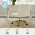 thumbnail image 4 of Martha Stewart Upholstered Office Chair in Off White/Polished Brass, 4 of 12