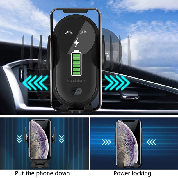Soporte Para Teléfono Cargador Inalámbrico S11 15W Soporte para teléfono móvil Cargador inalámbrico para automóvil Inducción infrarroja inteligente (Negro) Sywqhk Para estrenar