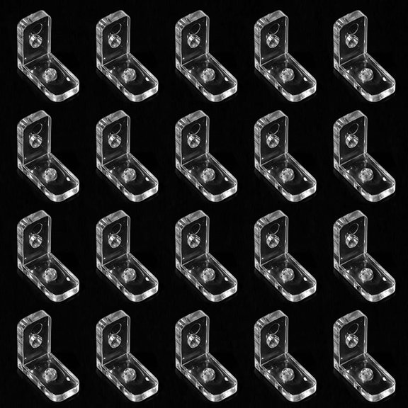 20Pcs Clear Acrylic L Shape Corner Brackets, Transparent Right Angle Support Holders, DIY Display Box and Frame Assembly Accessories