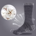 thumbnail image 2 of YAZI 5 Pairs Mens Hiking Socks Moisture Wicking Cushioned Crew Socks Padded Work Boot Socks For Size 6-9,9-12, 2 of 11