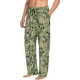 thumbnail image 3 of Kdxio Tropical Plants Green Print Men's Sleep Pajama Pant Lounge Pants with Pockets, 3 of 8