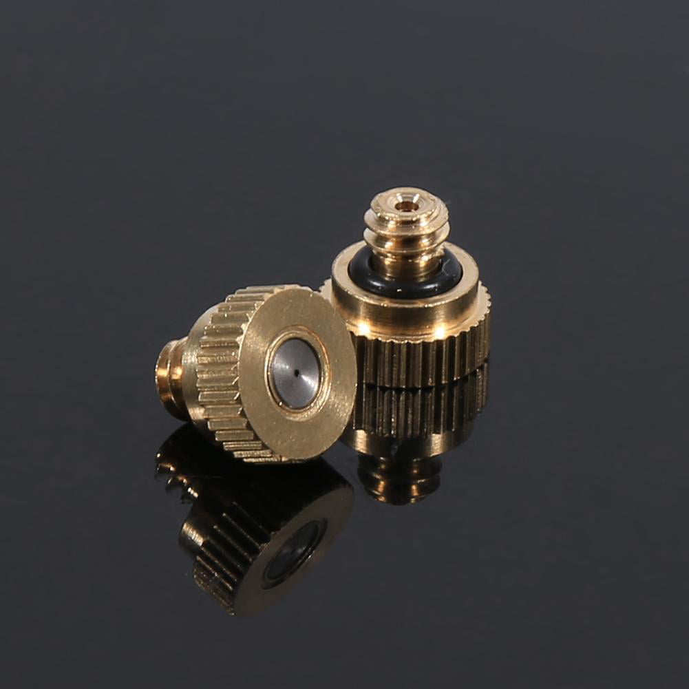 Fdit 20pcs Brass Misting Nozzles Joint with a Secure Connection Good Sealing Leak Proof for Cooling System 10/24 UNC 0.4 mm 