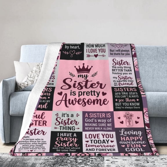 Sister Gifts from Sis, Sisters Birthday Gift Idea, Best Sister Ever Gift for Women, Birthday Gifts for Sisters, Sis Soft Throw Blanket 50x40