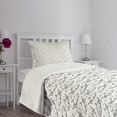 thumbnail image 5 of Ambesonne Shark Quilted Bedspread Set 2 Pcs, Big Small Sketch Fishes, Twin Size, Black White, 5 of 6