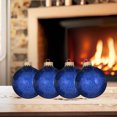 thumbnail image 4 of Glass Christmas Tree Ornaments - 67mm / 2.63" [6 Pieces] Designer Balls from Christmas By Krebs Seamless Hanging Holiday Decor (Sapphire Blue Spangle), 4 of 5