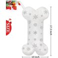 thumbnail image 4 of Dalrosia Snowy White Plush Pet Dog Christmas Stocking, Silver Snowflake Sequin Dog Christmas Stockings Large Bone Shape Faux Fur, Hanging Christmas Holiday Season Party Decor for Pets Dogs, 4 of 7