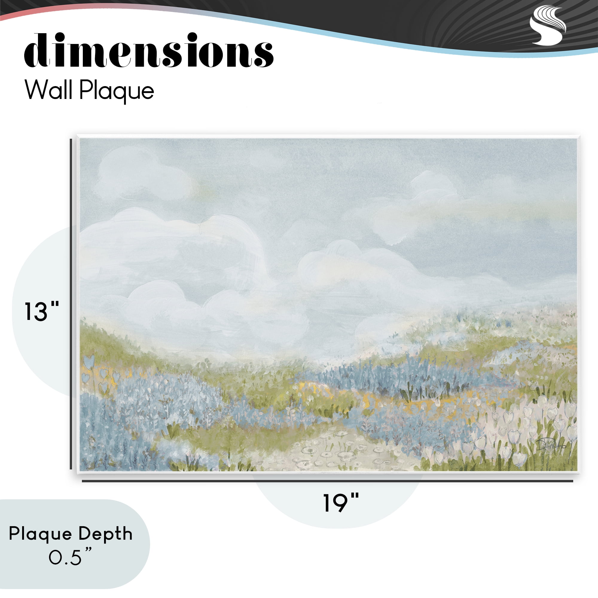 Stupell Industries Blue Floral Meadow Wall Plaque Art, design by Patricia Pinto