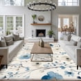 thumbnail image 4 of Rectangle Area Rug 6x9ft,Blue Flower Pastoral Wildflower Washable Carpet Non-Slip Runner Accent Rugs Indoor Floor Mat for Bedroom Living Room Decor,Watercolor Floral Leaves Plant, 4 of 8