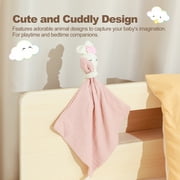 BBYP Baby Lovey Security Blanket Toy - Soft Animal Blanket Baby Quilt, Super Soft Newborn Gift, Handmade of Pure Cotton,Rabbit