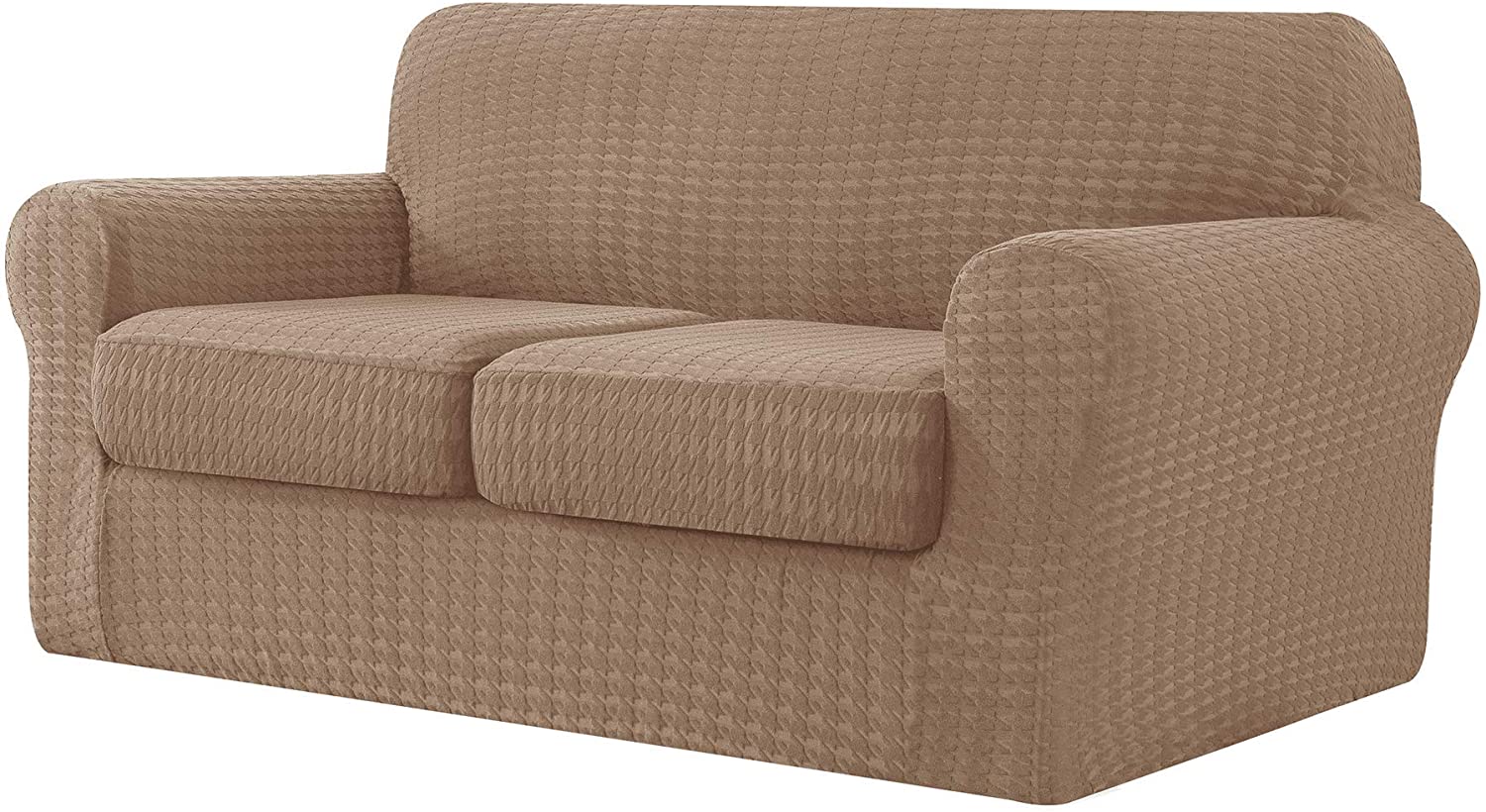 CHUN YI 3 Piece Houndstooth Stretch Sofa Cover Couch Slipcover Separate