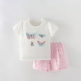thumbnail image 2 of Afdoent Toddler Baby Girl Clothes Printed T Shirt And Shorts Casual Set Classic 5-6 Years, 2 of 9