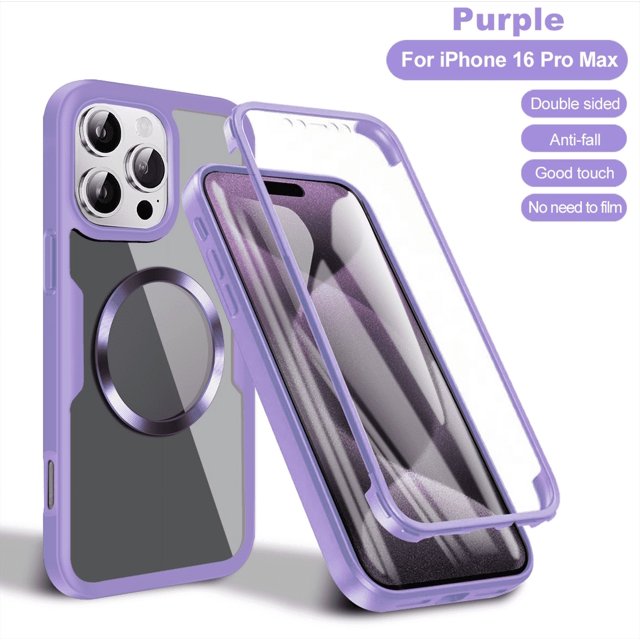 2IN1 For Magsafe 360° Protection Case For iPhone 16 14 13 12 11 15 Pro Max Plus Front+Back Silicone Clear Magnetic Full Cover tzw