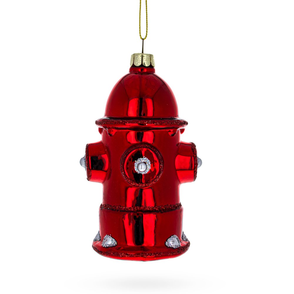 BestPysanky Fire Hydrant Glass Christmas Ornament