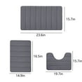 thumbnail image 5 of Dpityserensio 3PCs Memory Foam Mat Bathroom Rug Set Toilet Mats Soft Comfortable Water Absorption Non-Slip,Thick Machine Washable Easier To Dry Christmas Home Decor, 5 of 9