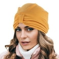 thumbnail image 2 of Weikingp Clearance! Headbands for Women, Cancer Head Hat Cap Ethnic Floral Hair Cover Wrap Turban Headwear Turban Cap for Women, Bandanas for Women, Bandanas for Men Yellow, 2 of 4