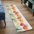 thumbnail image 4 of Spring Retro Runner Rugs 2x6 ft Orange Yellow Red X-ray Tulips Flower Leaf Washable Hallway Rugs Non-Slip Floor Mats Absorbent Carpet Bedside Runners for Bedroom Kitchen Bathroom Laundry Room, 4 of 9