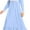 Light Blue, variant on Women Blue Nightgown Classic Nightwear Long Sleeve Retro Pajama Dress Soft Cotton Loungewear with Pockets