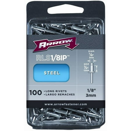 

1 PC-Arrow Fastener RLS1/8IP Long Steel Industrial Rivets 1/8 x 1/2 100-Count