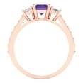thumbnail image 4 of Clara Pucci 14K Rose Gold 1.88ct Amethyst Three-Stone Ring for Women, 4 of 8