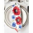 thumbnail image 2 of nqOlkjepod Red Poppy Flower Cloth Napkins Set of 6 Reusable Dinner Napkins, Blue Watercolor Budding Floral Summer Cocktail Napkin Washable Table Napkins for Wedding/Holiday Party/Baby Shower 20"x20", 2 of 8