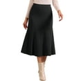 thumbnail image 1 of Falda Midi de Punto Herringbone de Cintura Alta para Mujeres INSPIRE CHIC L Negra, 1 of 5