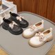 thumbnail image 2 of Zapatos de cuero con suela blanda y lazo para niños, estilo primavera y otoño, bonitos zapatos de princesa para mujer, 2 of 5