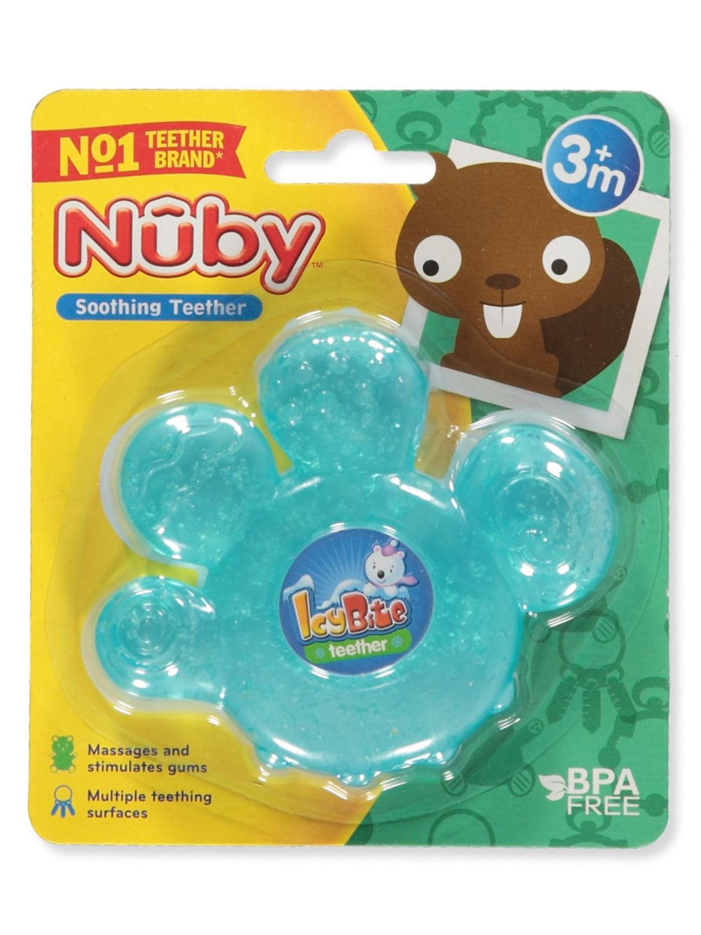 Nuby 2 Pack Aqua Soothing Gum Teethers,BPA Free Baby Pacifiers