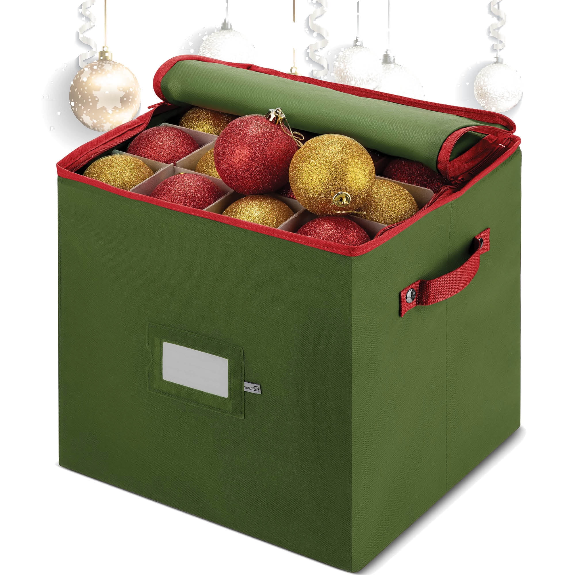 Christmas Ornament Storage Box With Lid  Keeps Safe Up To 64 Holiday