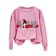 thumbnail image 5 of Penkiiy Womens Christmas Sweatshirts 2024 Cute Gnome Graphic Crewneck Pullover Casual Long Sleeve Tee Shirts Holiday Tops M Pink, 5 of 5