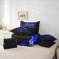 thumbnail image 4 of Eosebridal Blue Rose Comforter Set 7 Pieces Queen Size Luxury Floral Bedding Set Modern Art Bed in a Bag,Comforter + Sheets + Pillowcases + Cushion Covers, 4 of 5