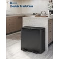thumbnail image 4 of Goldensoil 2 x 10.6 Gallon Stainless Steel Trash Cans with Lids, Dual Compartment Step-on Bins,Black, 4 of 6