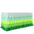 thumbnail image 4 of Falda de mesa Besutolife, tutú con volantes, 76 x 183 cm, color verde, 4 of 9