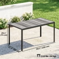 thumbnail image 3 of Outsunny Outdoor Dining Table for 4-6, Patio Table w/ Wood-Effect Top, Grey, 3 of 10