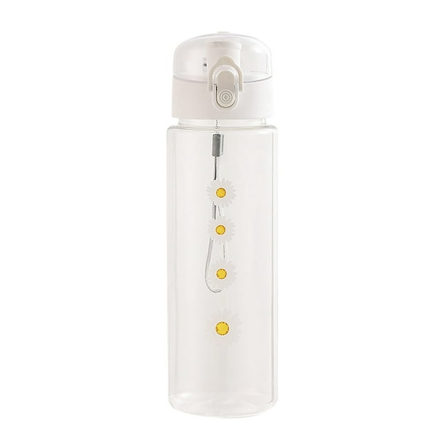 asddcavvf Bouteille d'Eau 600ml Design Marguerites Réutilisable Étanche Portable pour Intérieur Extérieur Sports Voyage Gym Tasse Isolée sous Vide en Céramique Tasses à Café pour Femmes Ensemble de Verres à Boire Floraux