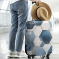 thumbnail image 2 of Blue White Gold Hexagon Marble Pattern Luggage Cover Fashion Suitcase Cover Baggage Covers Fit 25-28 Inch Luggage (Go Travel), 2 of 5