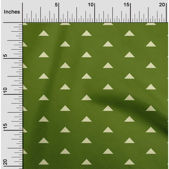 oneOone Velvet Dark Green Fabric Triangle Geometric Diy Clothing Quilting Fabric Print Fabric By Yard 58 Inch Wide