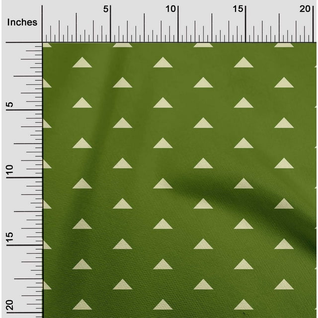 oneOone Coton Cambric Vert Foncé Tissu Triangle Géométrique Robe Tissu Tissu Imprimé par la Cour 56 Pouces de Large
