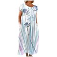 thumbnail image 1 of CHOK Robe Décontractée en Lin à Manches Courtes Col Rond pour Femmes Couleur Unie Coton Lin Robe d'Été 2024 avec Poches Gris TG, 1 of 5