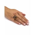 thumbnail image 3 of PalmBeach Jewelry 14.25 TCW Cushion Princess-Cut Genuine Smoky Quartz Yellow Gold-Plated Multi-Faceted Ring, 3 of 5