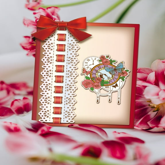 Lace Theme Carbon Steel Cutting Dies Stencils for DIY Scrapbooking Photo Album Decorative Embossing Paper Card Rectangle 101x142x0.8mm