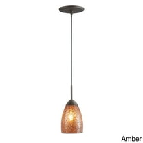 Woodbridge Lighting Venezia 1-Light Glass Mini-Pendant in Bronze/Mosaic Amber