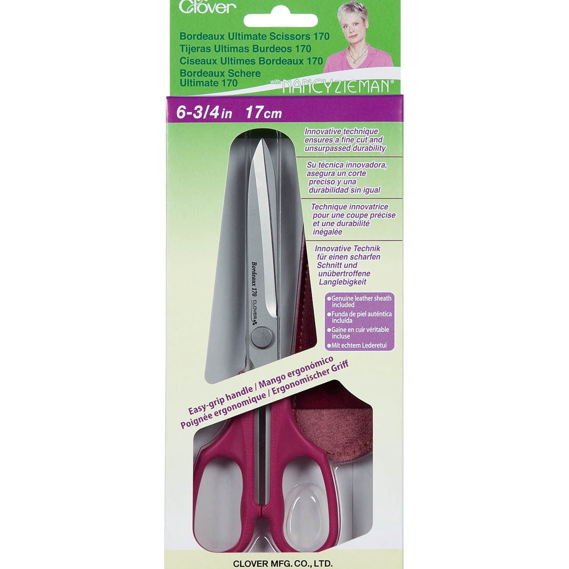 Clover Bordeaux Ultimate Scissors 170 W/Nancy Zieman-6.75"
