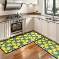 thumbnail image 3 of Kitchen Rugs Sets Of 2,Yellow Lemon Fruit Leaves BlackWhite Pattern Anti Fatigue Kitchen Mat Rugs Non Slip Washable,Decorative Kitchen Floor Mats for Kitchen,Sink,Laundry,17"x47"+17"x47", 3 of 5