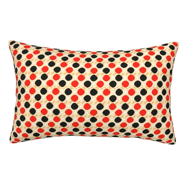 Honeii Table Tennis Rackets Print Pillow Cases,Plush Throw Pillow Covers,Decorative Pillowcase for Sofa, Couch, Living Room-16"x24"