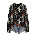 thumbnail image 3 of YEJIMAN Womens Sweaters Halloween For Women Season Sweatshirt Graphic Print Long Sleeve Knit Pullover Tops Halloween Sweater, 3 of 9