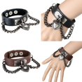 thumbnail image 4 of Exquisita Punk de material cuero , Brazalete Gótico, Brazalete, , Accesorio de Joyería, Ligero, Antialérgico, para , Discoteca, Cospl café, 4 of 8