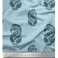 thumbnail image 1 of Soimoi Poly Georgette Fabric Leaves Block Print Fabric by Yard 42 Inch Wide, 1 of 5