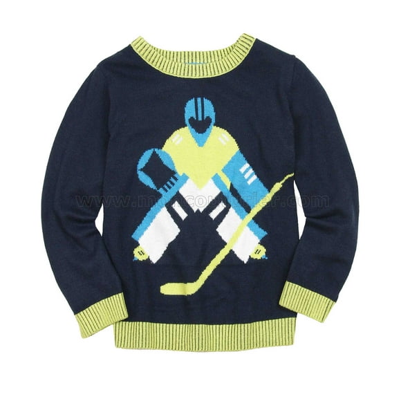 Deux par Deux Boys' Navy Sweater He Shoots, He Scores!, Sizes 18M-6 - 3