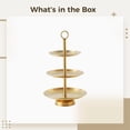 thumbnail image 5 of 3 Tier Serving Stand, Gold Dessert Cake Stand, Stainless Steel Serving Tray for Parties, Small Metal Dessert Cupcake Stand, Elegant Afternoon Tea Serving Platter, 5 of 5